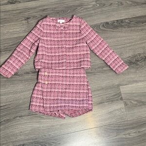 Pink Tweed Two-Piece Set - Top & Skort